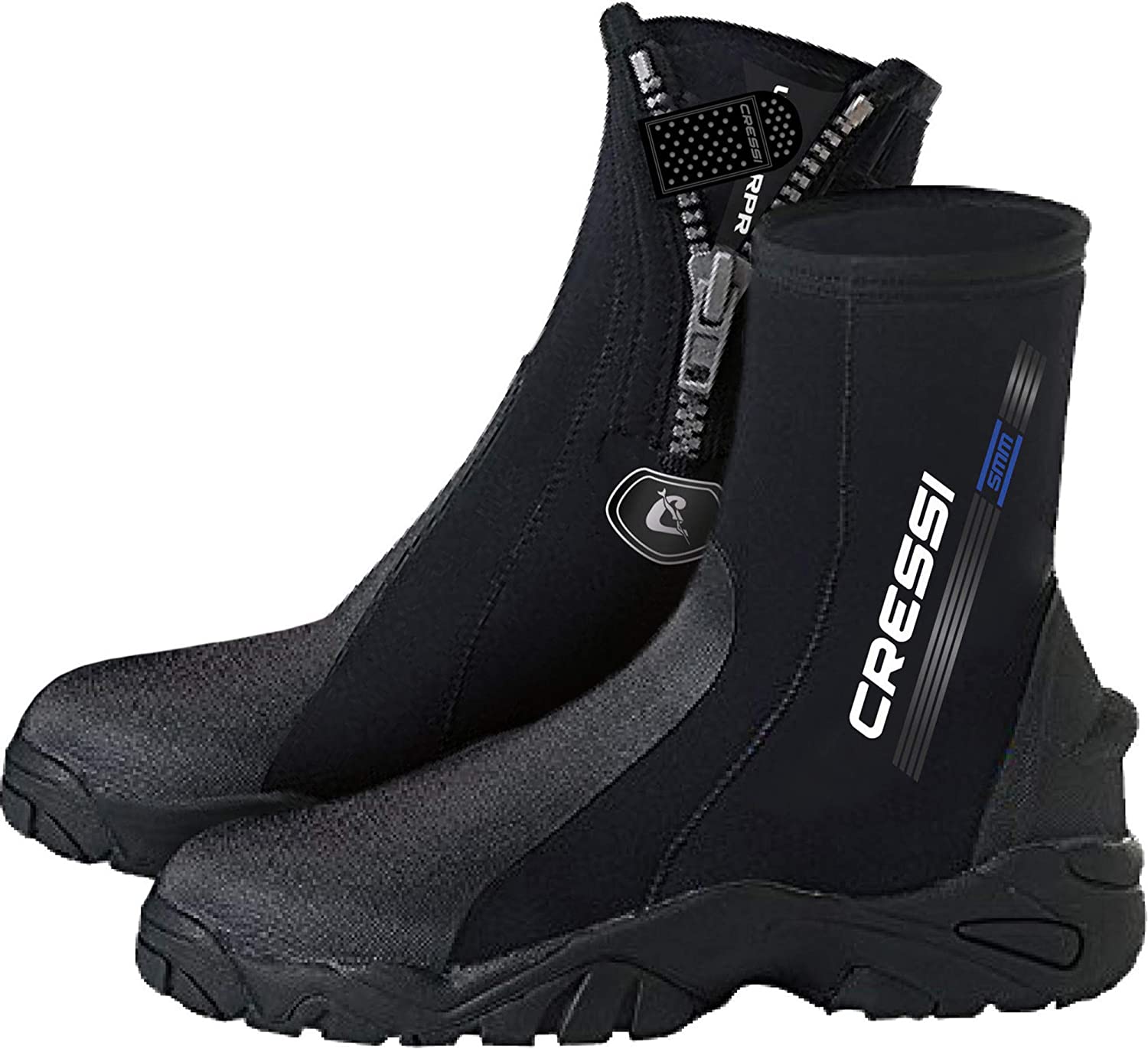 Cressi Unisex Korsor Diving booties in 6mm Neoprene with Rigid Sole, Black, S-5.5 6.5 UK, S-5.5/6.5