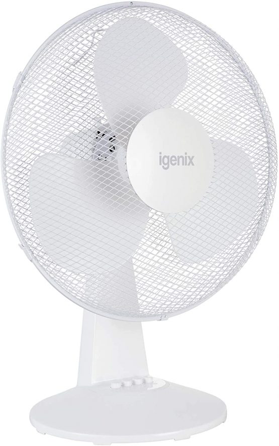 Igenix DF1610 Portable Desk Fan, 16 Inch, 3 Speed, Quiet Operation, Oscillating, Desktop/Bedside Fan, Ideal for Home and Office, White - Image 4