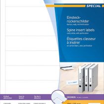 HERMA Printable Lever Arch File Inserts, 9 Inserts Per A4 Sheet, 225 Inserts For Laser And Inkjet Printers, 190 x 30 mm (5122), White