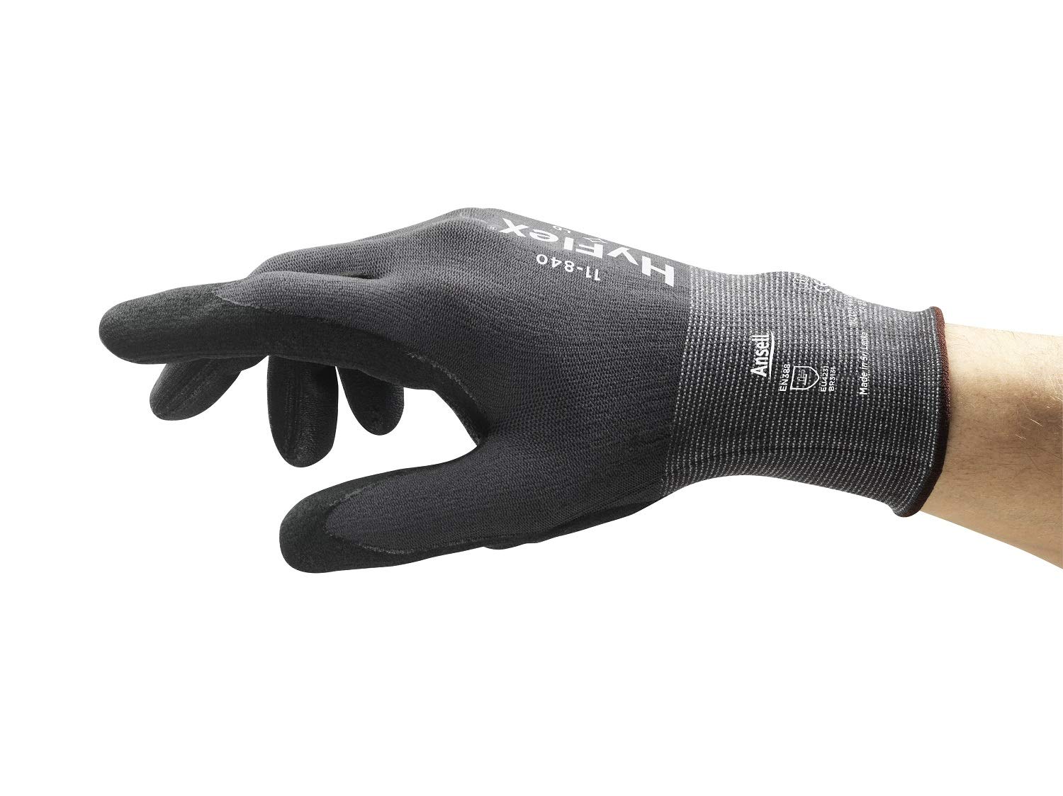 ANSELL HYFLEX 11-840 GLOVE SZ 08 (M), Black, M (Pack of 1)