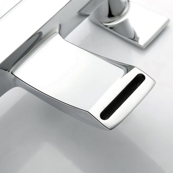 [Bath Tap] Hapilife Bathroom Waterfall Monobloc Bath Filler Mixer Tap Chrome Double Lever Tub Tap - Image 4