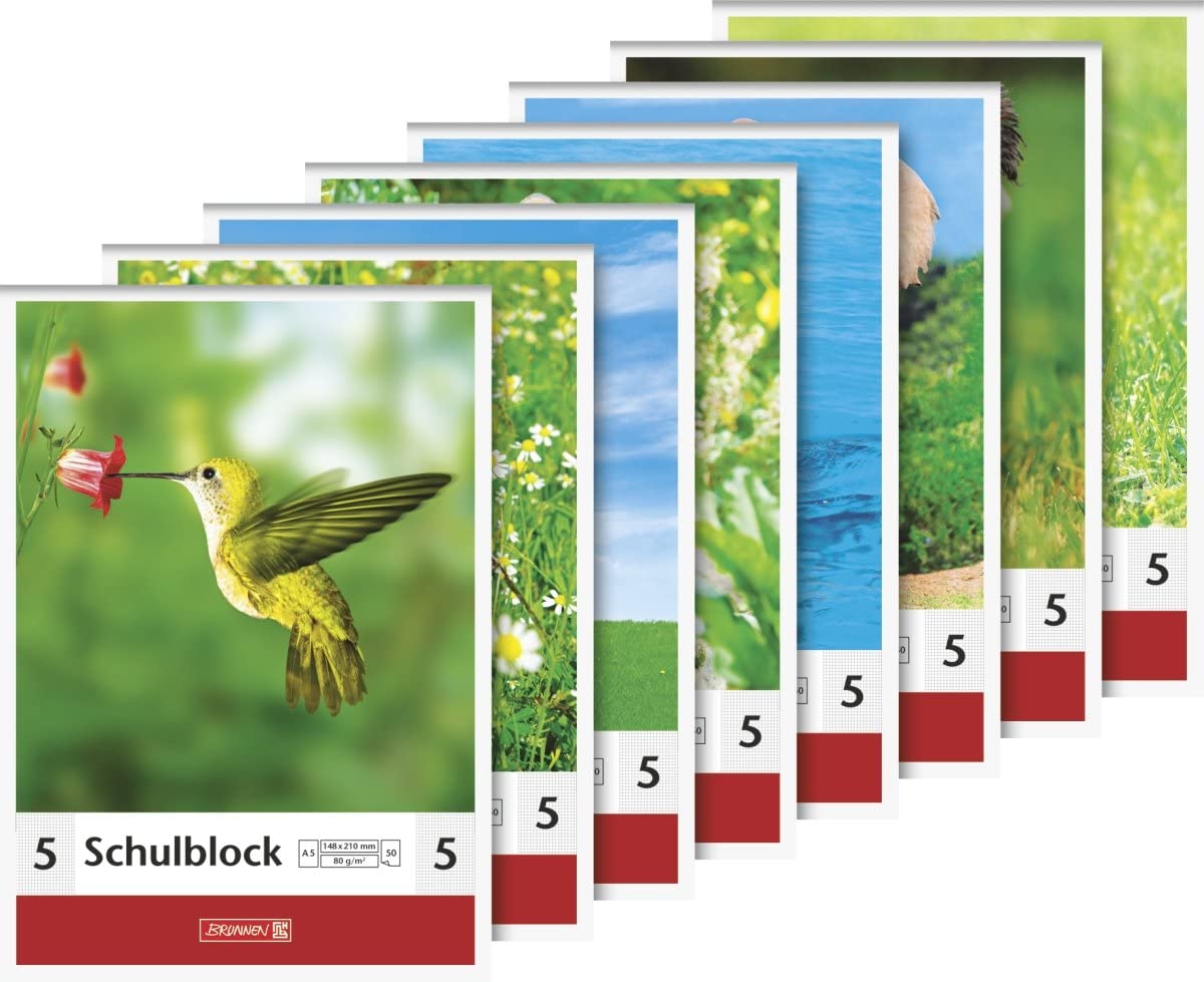 School Pad A5 50 Sheets Lin05, bedruckt, A5 kopfverleimt - Image 2