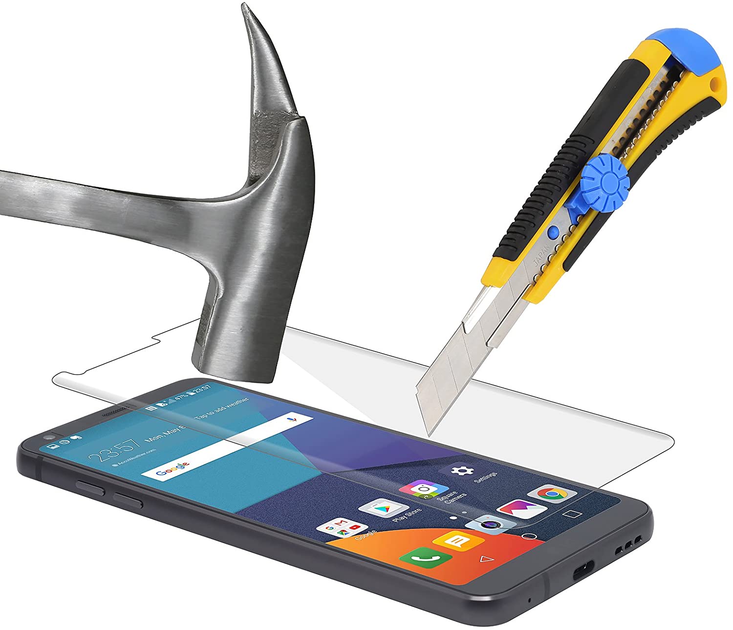 StilGut LG G6 Screen Protector, 3D Curved Tempered Glass for LG G6 with Full Screen and Edges Coverage, Anti-Scratch - Image 2
