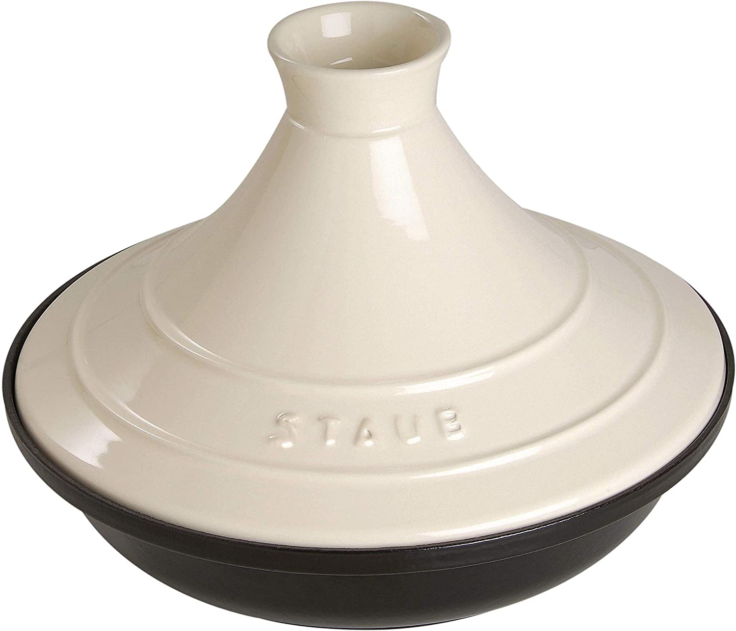 Staub 1302723 Tajine Cast Iron Base with Ceramic Dome, 20 cm, Black