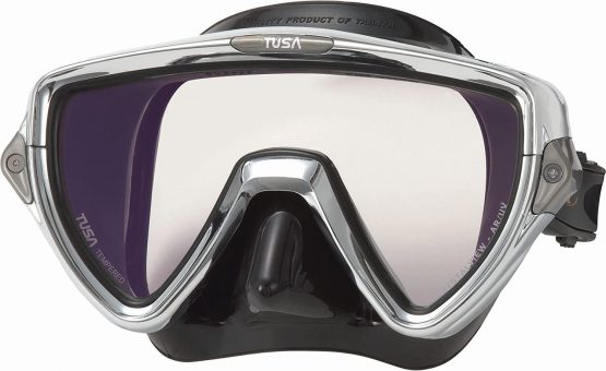 Tusa Scuba diving mask Visio Pro, UV-Filter, surgical grade silicone skirt, Chrome black - Image 2