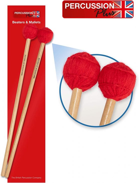 Percussion Plus PP071 Wound Woolen Headed Mallets for Bass Metallophone or Xylophone - Medium