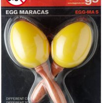 Stagg 13346 Pair of Short Handled Plastic Egg Maracas - Yellow