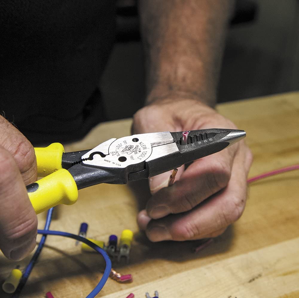 Needle Nose Pliers with Crimper, All Purpose Plier Crimps, Strips, Cuts, loops, and Shears KLEIN TOOLS J207-8CR - Image 3