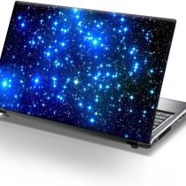TaylorHe 15.6 inch 15 inch Laptop Skin Vinyl Decal with Colorful Patterns and Leather Effect Laminate MADE IN England Blue Stars in Space