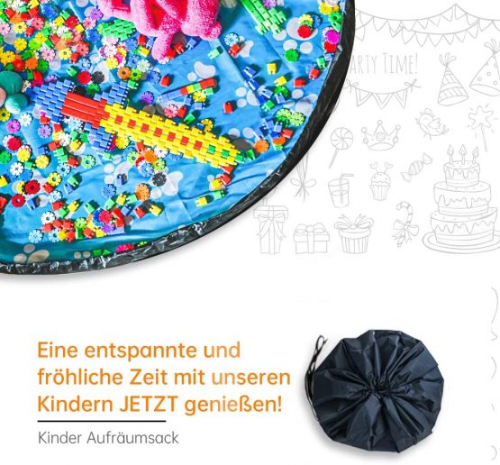 LandJoy Toy Storage Bag 60 inch(150cm) Children Play Mat Large Portable Tidy Organiser Drawstring Bag for Home and Outdoor (Green) - Image 2