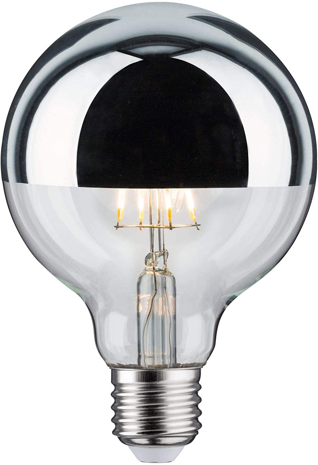 Paulmann 28673 LED Filament lamp G95 7 watts lamp Crown Mirror Silver 2700 K Warm White dimmable E27, 1 Stück (1er Pack)