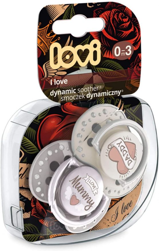 LOVI 2X Baby Silicone Soother 3-6 Months | Pack of 2 | Hygenic Cover | Protects The Sucking Reflex | Dynamic Tip | Boiling Water Sterilization | I Love Collection - Image 3