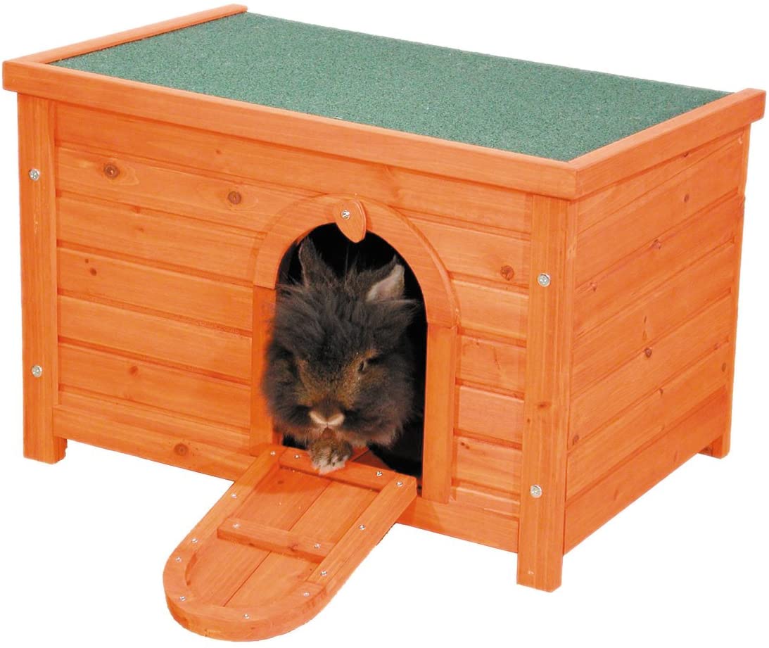 Nobby Wooden Hutch with Opening Roof for Rabbit/ Guinea Pig/ Ferret, 60 x 40 x 40 cm, Natural, braun