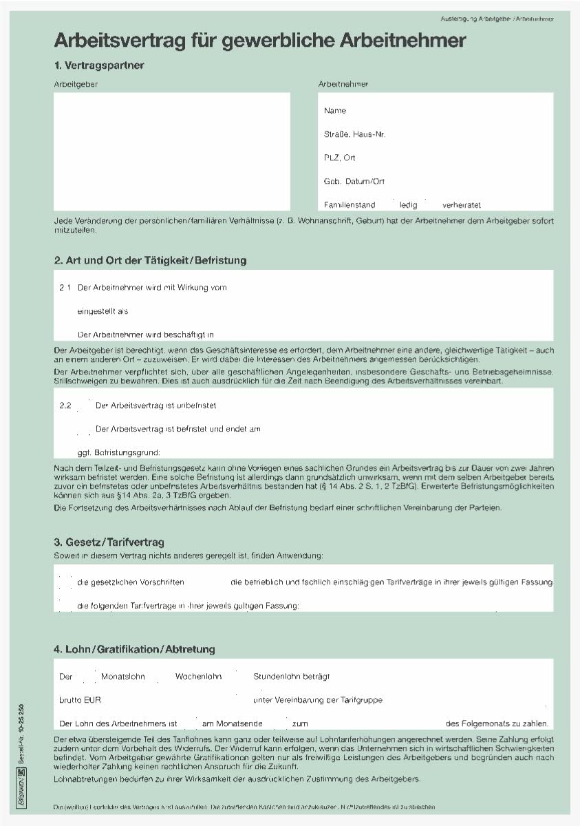 Baier & Schneider Contract Form Work Contract for Commercial Sector/Carbonless Copying/A4 2x2 Bla, weiß