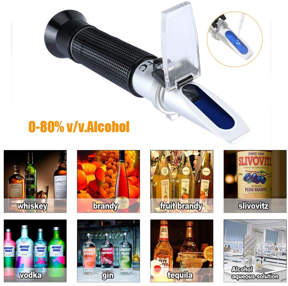 Abuycs High Proof Alcohol Refractometer, ATC Alcohol Refractometer with