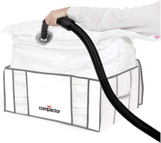 Compactor Space Saving Semi Rigid Vacuum Storage Box, Size XXL, 210 Litre, 65 x 45 x 27 cm, Compactor Life Range, White/Grey, RAN3066 - Image 3