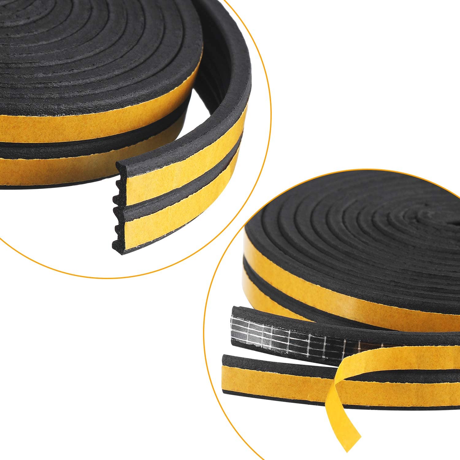 Weather Stripping Set Self Adhesive Strips Draught Excluder Tape Weather Strips Seal Tapes for