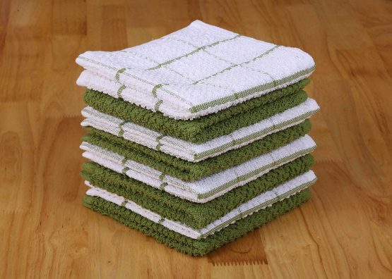 AMOUR INFINI Terry Dish Cloth | Set of 8 | 30 x 30 cm | Durable, Super Soft and Absorbent |100% Cotton Dish Rags | Perfect for Household and Commercial Uses | Yellow - Image 3