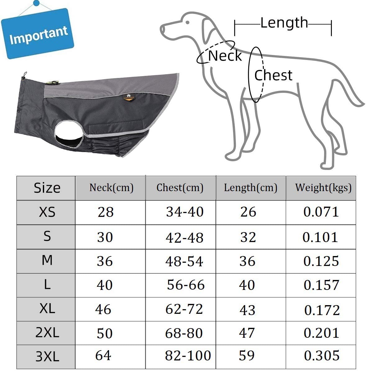 Homieco Autumn Winter Warm Dog Coat, Dog Raincoat with Reflective Safety Strips - Image 2