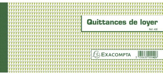 Exacompta 42E Rent Receipts 50 Sheets Format Horizontal 10.1 x 16.5 cm