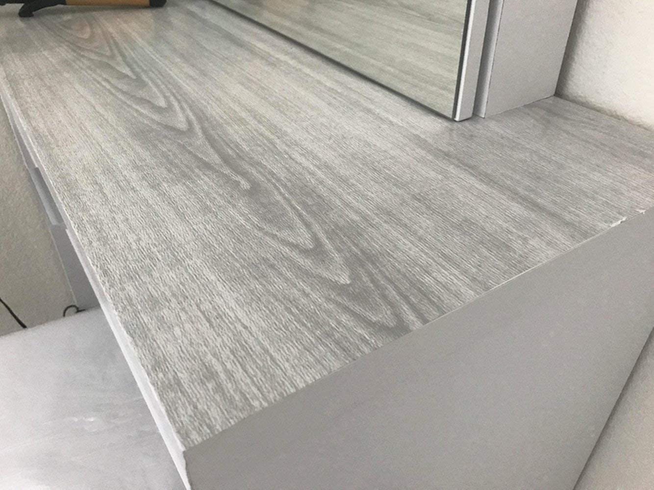 Grey Wood Grain Paper Self Adhesive Peel Stick Film Counter Top Covering Furniture Cabinets Wardrobe Shelf Liner Wallpaper Sticker Waterproof Easy To Remove (3.3Meter/10.8Ft) - Image 3
