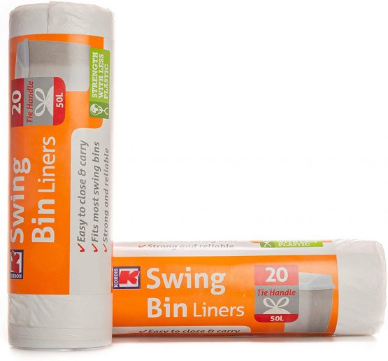 6 x 20 Strong Tie Handle Swing Bin Liners = 120 Bags - Image 2