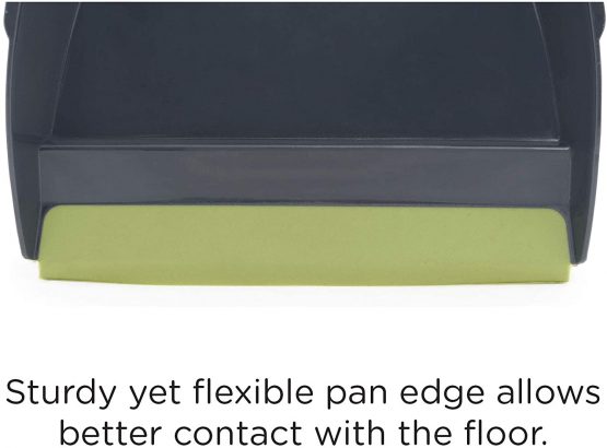 CleanPEAK Mini Portable Dustpan and Brush Set with Soft Grip Handle - 21cm x 19cm x 3cm – Grey / Green - Image 4