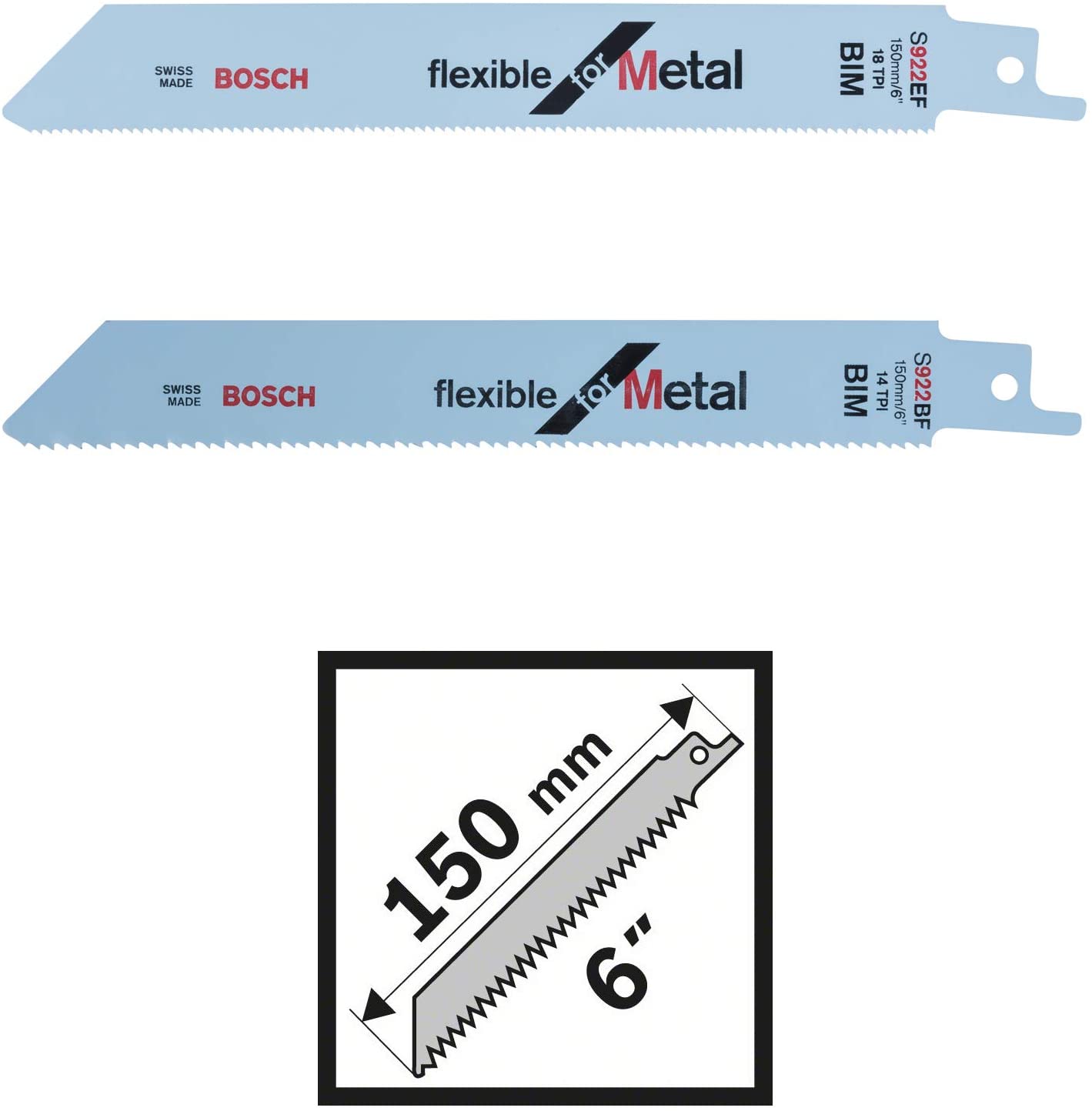 Bosch 2607010906 Jigsaw Blade-Set for Wood/Metal, 0 V, White/Blue, Set of 6 Piece - Image 3