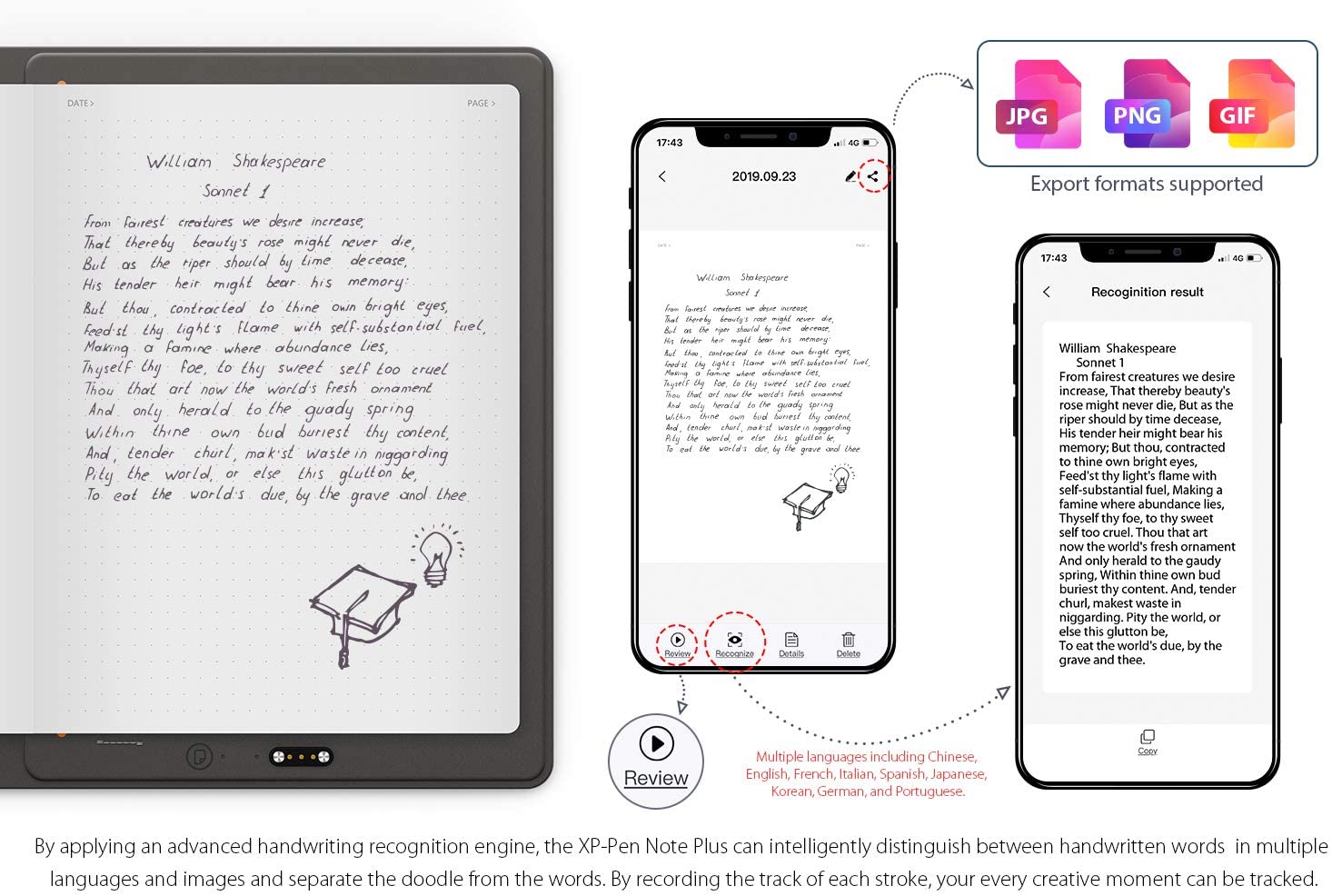 XP-PEN Smart Writing Pad for Notes and Drawings Supports iOS and ...