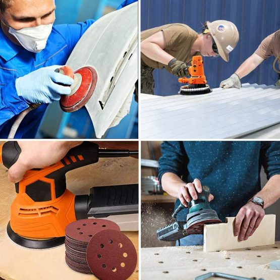 50PCS Sanding Discs Pads 120 Grits 5 Inch Hook and Loop 8-Holes Sandpaper Assorted for Random Orbital Sander - Image 4