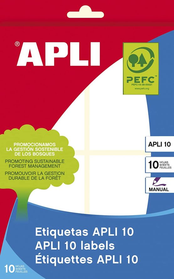 Apli 53 x 82 mm Labels (Pack of 10 Pages)