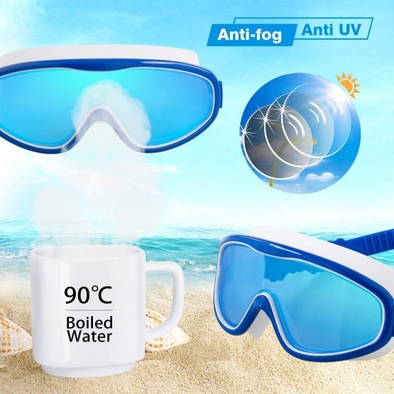 COOLOO 2-PACK Kids Swimming Goggles, Kids Swim Goggles Junior Children Girls Boys Early Teens Age 3-15, with Anti-Fog, Waterproof, Protection Lenses, Crystal Clear Wide Vision - Image 4