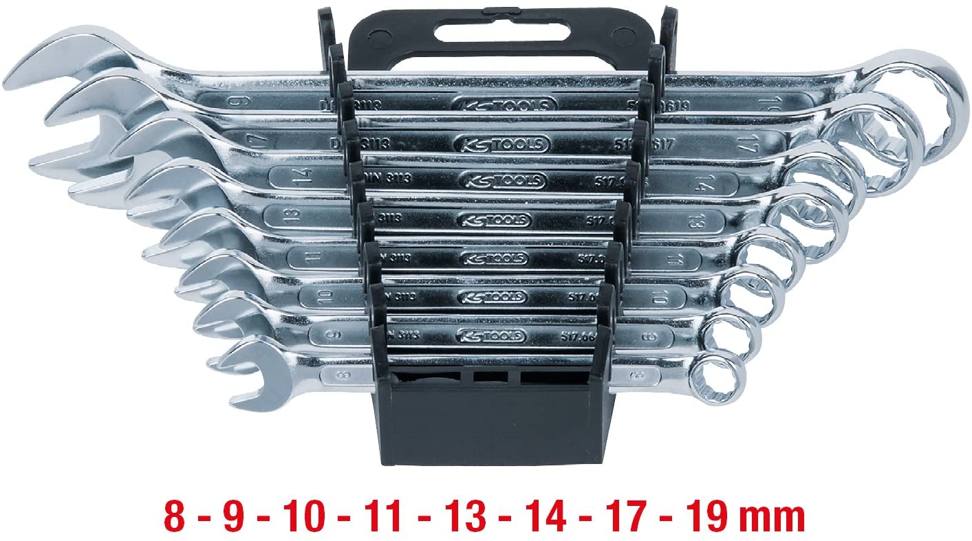 KS Tools 517.0048 8-19mm Classic Combi Spanner Set Offset (8 Pieces), Chrome - Image 2