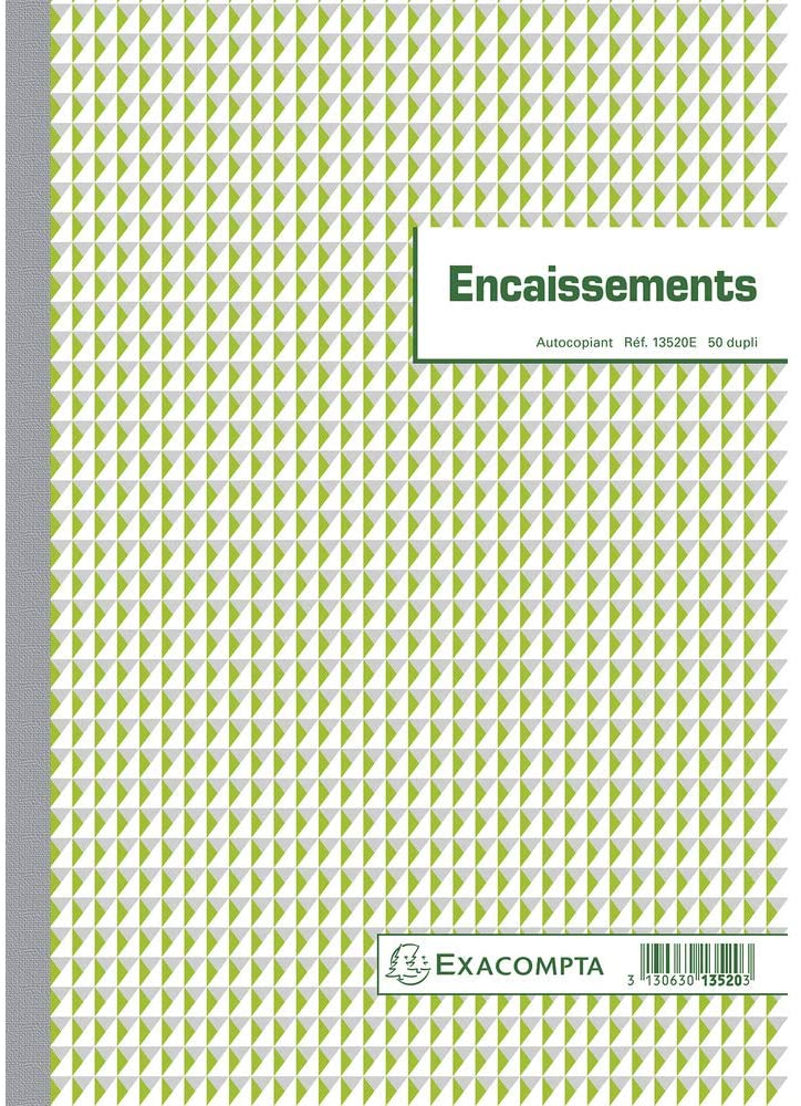 Exacompta, Ref. 13520E, 1 COLLECTION Manifold, 50 numbered carbonless sheets in 2 copies (1 original + 1 copy), A4 format