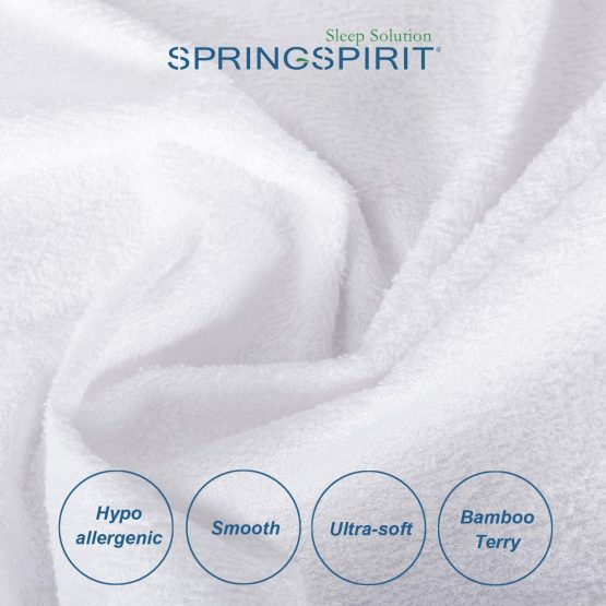 SPRINGSPIRIT Waterproof Mattress Cover, Bamboo Crib Mattress Protector 38x89cm Ultra Smooth, Skin-friendly Crib Sheet - Image 3