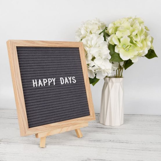 Ewtshop Lettering Board, Wood and Felt, with 170 White Letters and Numbers, Retro Design - Image 4