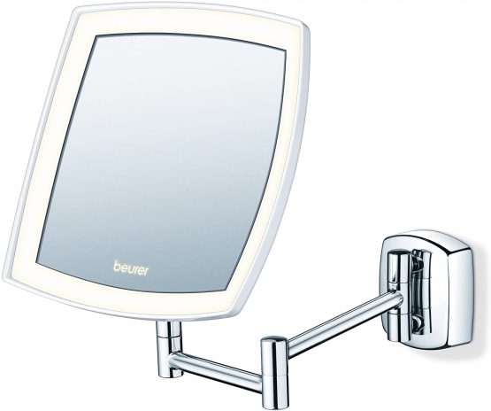 Beurer BS 89 LED Illuminated Cosmetic Mirror, 5X Magnification, Wall Mounted