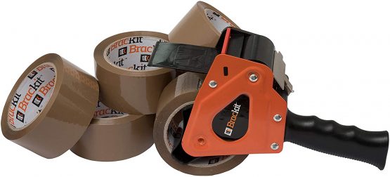 MT2259 - Brackit Brown Packaging Tape with Dispenser, 48mm x 66m, Pack of 6 Rolls – Strong Heavy Duty Packing Tape for Regular Use or Moving – Easily Seals Your Parcels and Boxes - Image 2