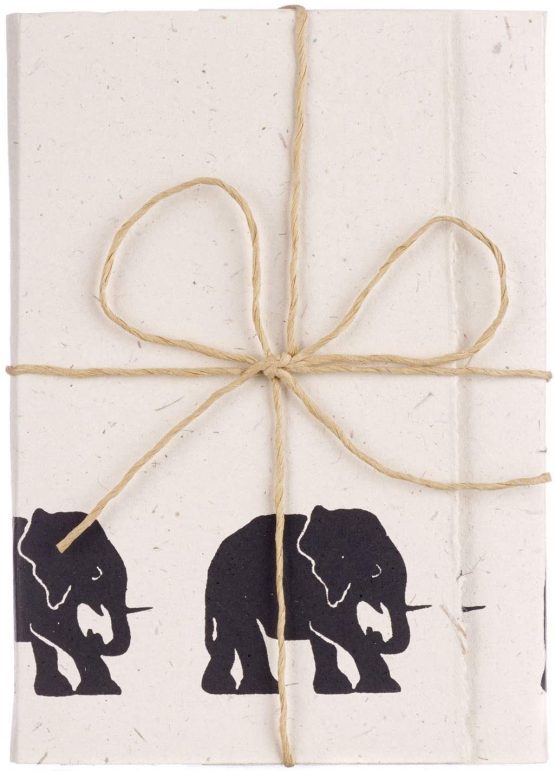 Elephant Dung Writing Set | 20 Sheets of A5 Recycled Paper and 10 Envelopes | Letter Writing Stationery Sets | 12.5cm x 18cm | Genuine Elephant Poo | Fair Trade and Handmade Elephant Gifts for Men and Women