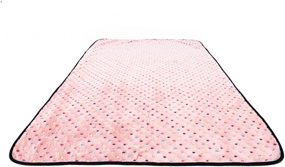 PAWZ Road Pet Dog Blanket Fluffy Fleece Fabric Soft and Cute Warm Dot Print Blanket Washable for Cats and Dogs Pink L:140 * 100cm - Image 3