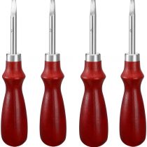 4 Pieces Edge Leather Beveler Craft Keen Edge Beveler Cutting Beveling Leather Skiver Tool for DIY (1.5 mm, 1.2 mm, 1.0 mm, 0.8 mm)