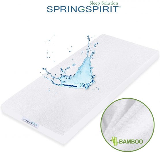 SPRINGSPIRIT Waterproof Mattress Cover, Bamboo Crib Mattress Protector 38x89cm Ultra Smooth, Skin-friendly Crib Sheet