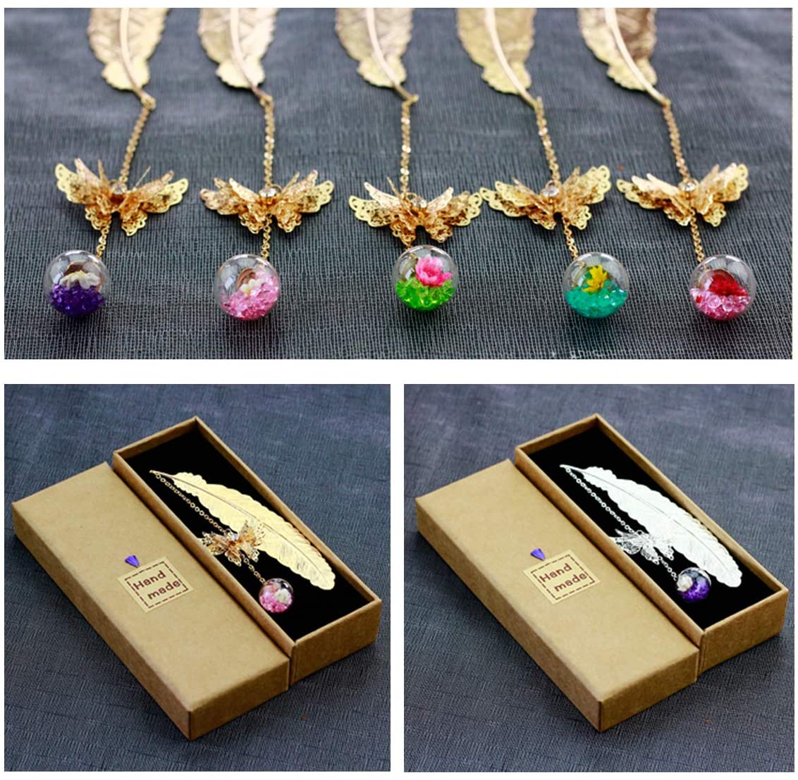 Toirxarn Silver Feather Bookmark with Butterfly Charm, Mother’s Day Gift for Mum & Women, Thoughtful Book Lover Gift - Image 3
