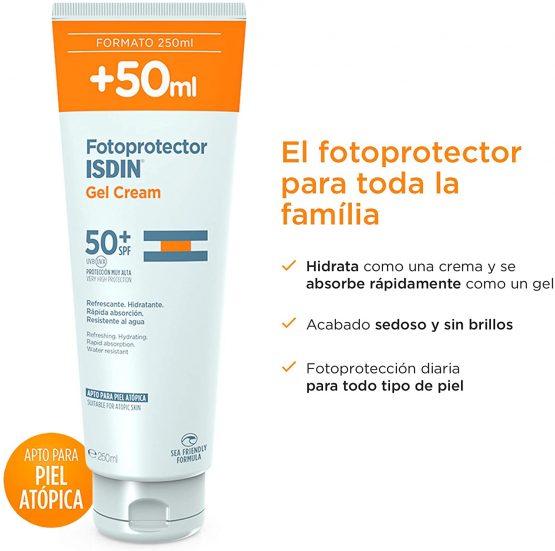 ISDIN Gel Cream SPF 50+ 250ml | Cooling and hydrating body sun cream | Fast absorbing - Image 2