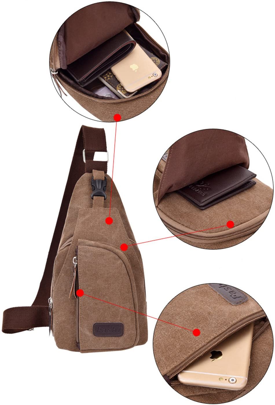 LemonGirl Sling Chest Bag for Men Women Unisex Shoulder Crossbody Backpack for Travel Hiking Camping Cycling Mini Adult Purse Backpack - Image 2