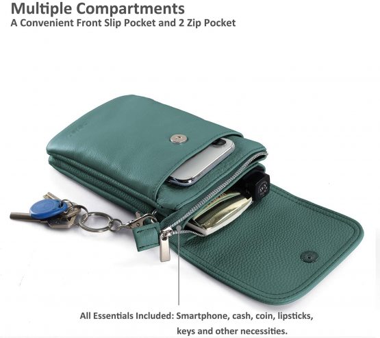 Genuine Leather Phone Bag,befen Real Leather Phone Purse, Small Phone Cross Body Bag for Women with Long Strap and Key Ring - Fit 8 Plus or Phone Less 6.5 Inch - Image 4