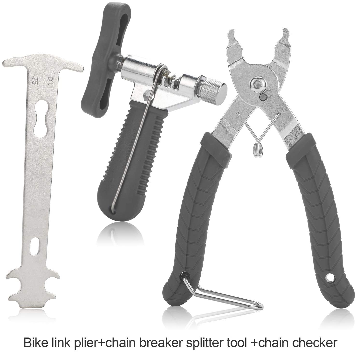 QKURT Bike Tool Set(3pcs) Bike Chain Tool Bike Link Plier Chain Checker Perfect Tool for Bike Repair, Black