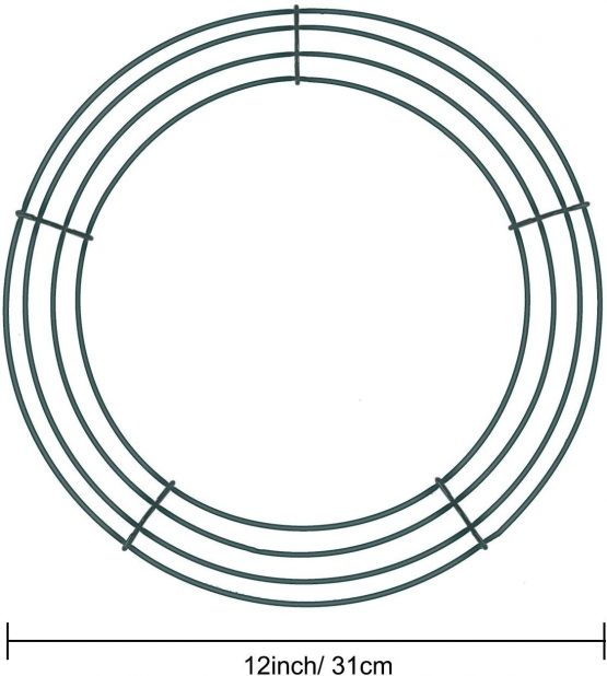 6 Pieces Dark Green Wire Wreath Rings Wire Wreath Frame for New Year Valentines Decoration (12 Inch) - Image 2