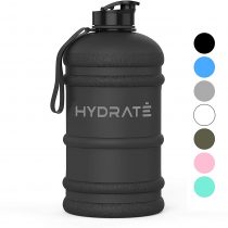 HYDRATE XL Jug 2.2 Litre Water Bottle - BPA Free, Flip Cap, Ideal for Gym - Colour Options (Matte Black)