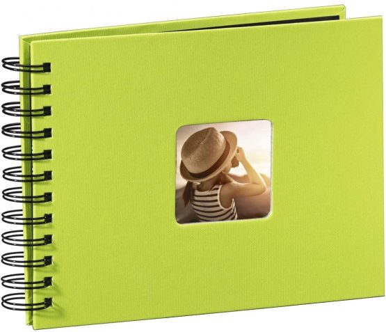 Hama Fine Art photo album, 50 black pages (25 sheets), spiral bound album 24 x 17 cm, with cut-out window, kiwi green - Image 3
